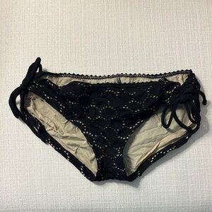 Robin Piccone Black Crochet Bikini Bottoms